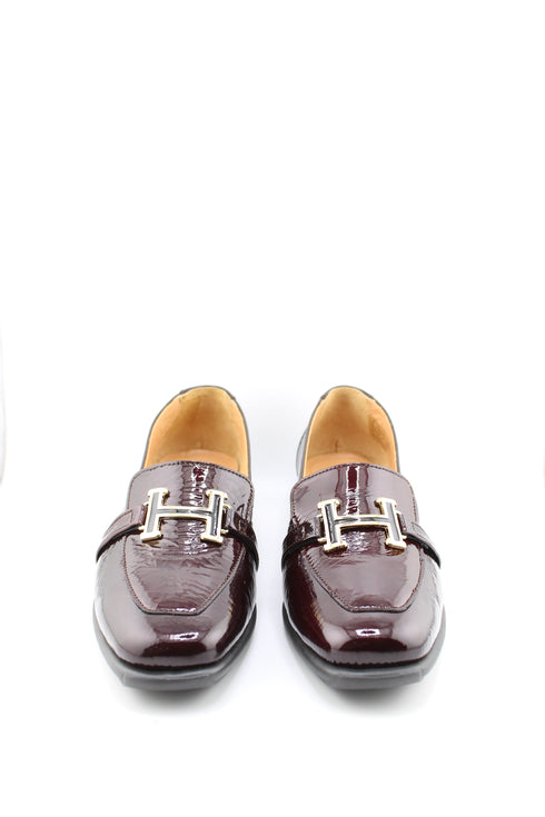 DFC Relax Leather Loafers with Metal Accent